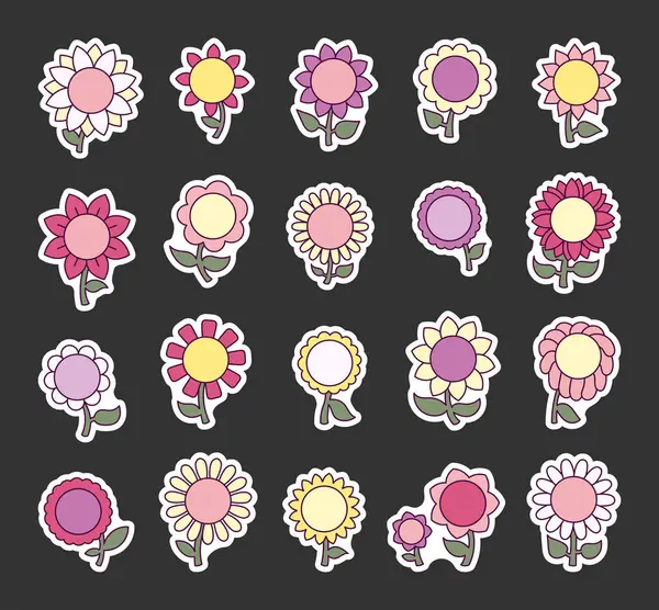 Yapraklı çiçek. Etiket Yer İmi. Bahar geldi. El çizimi stili. Vektör çizimi. Tasarım elementlerinin koleksiyonu.