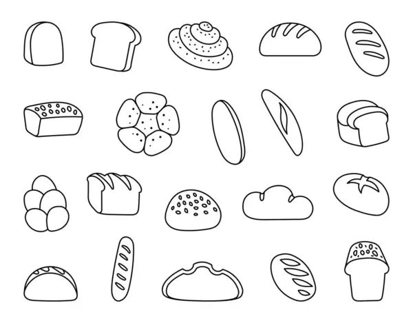 Ψωμί Χρωματισμός Σελίδας Τροφή Ψωμί Δημητριακά Ζαχαροπλαστικής Χειροποίητο Στυλ Ζωγραφική Διάνυσμα Αρχείου