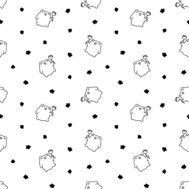 Kawaii kurbağa çizgi film karakteri. Kusursuz desen. Boyama sayfası. Tatlı sürüngen hayvanı. El çizimi stili. Vektör çizimi. Tasarım süslemeleri.