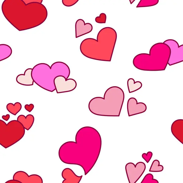 Coração Diferente Para Dia Dos Namorados Padrão Sem Costura Amor Vetor De Stock