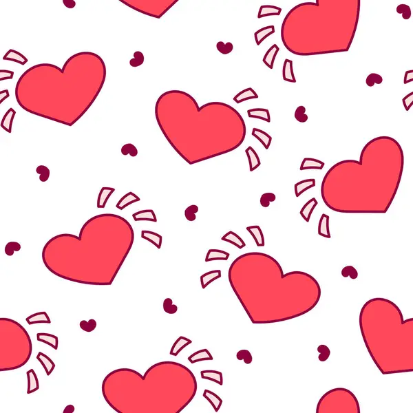 Coração Diferente Para Dia Dos Namorados Padrão Sem Costura Amor Vetor De Stock