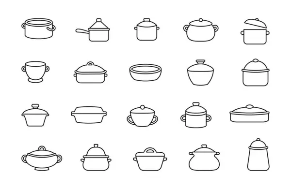 Dishes Vintage Patterns Coloring Page Baking Dishes Hand Drawn Style Royaltyfria Stockvektorer