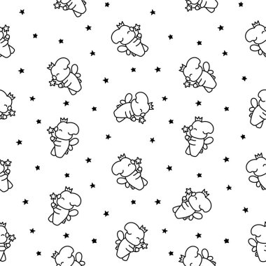 Şirin kawaii koala. Kusursuz desen. Boyama sayfası. Avustralyalı hayvan çizgi film karakteri. El çizimi stili. Vektör çizimi. Tasarım süslemeleri.