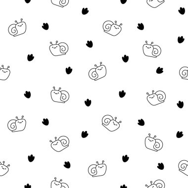 Kawaii çizgi film karakterleri. Kusursuz desen. Boyama sayfası. Şirin hayvanlar, doğa, sebzeler, meyveler, çiçekler. El çizimi stili. Vektör çizimi. Tasarım süslemeleri.