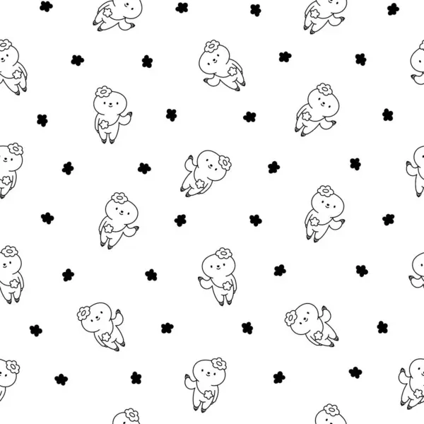 stock vector Cute kawaii baby sloth. Seamless pattern. Coloring Page. Cartoon funny animal character. Hand drawn style. Vector drawing. Design ornaments.