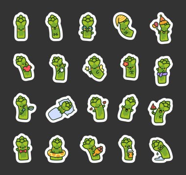 Şirin kawaii kuşkonmazı. Etiket Yer İmi. Komik çizgi film karakteri. El çizimi stili. Vektör çizimi. Tasarım elementlerinin koleksiyonu.