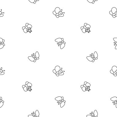 Gülümseyen kawaii kelebeği. Kusursuz desen. Boyama sayfası. Tatlı çizgi film komik böcekler. El çizimi stili. Vektör çizimi. Tasarım süslemeleri.