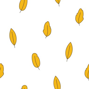 Sonbahar yaprağı. Doğa. Kusursuz desen. El çizimi stili. Vektör çizimi. Tasarım süslemeleri.