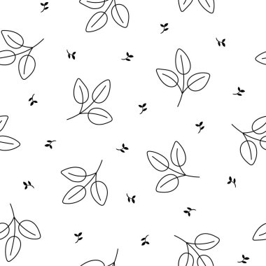 Autumn leaf. Nature. Seamless pattern. Coloring Page. Hand drawn style. Vector drawing. Design ornaments.