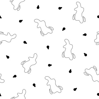 Mürekkep lekesi. Kusursuz desen. Boyama sayfası. Dekoratif akışkan şekil. Vektör çizimi. Tasarım süslemeleri.