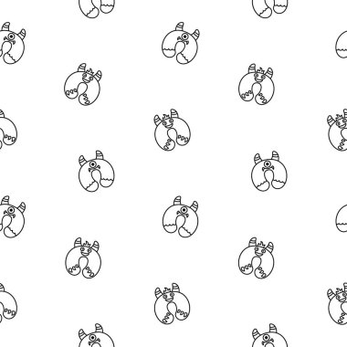 Hayvan suratlı bir boyun yastığı. Kusursuz desen. Boyama sayfası. Sağlıklı uykunun suç ortağı. El çizimi stili. Vektör çizimi. Tasarım süslemeleri.