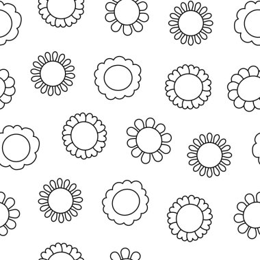 Bud çiçek bitkisi. Kusursuz desen. Boyama sayfası. Doğa ve bahar. El çizimi stili. Vektör çizimi. Tasarım süslemeleri.