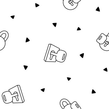 Anahtarlık ile farklı anahtarlıklar. Kusursuz desen. Boyama sayfası. Ev kirası, mülk. El çizimi stili. Vektör çizimi. Tasarım süslemeleri.