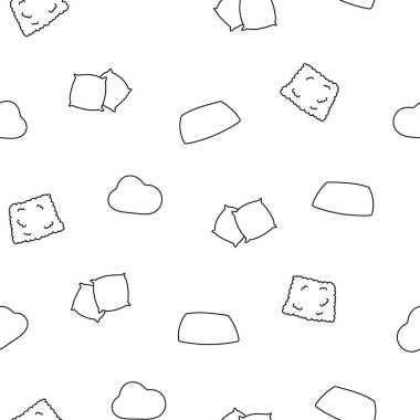 Süslü uyku yastığı. Kusursuz desen. Boyama sayfası. İç tekstil. El çizimi stili. Vektör çizimi. Tasarım süslemeleri.