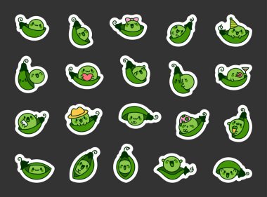 Bir elmanın iki yarısı. Etiket Yer İmi. Komik suratlı sevimli kawaii sebzesi. El çizimi stili. Vektör çizimi. Tasarım elementlerinin koleksiyonu.