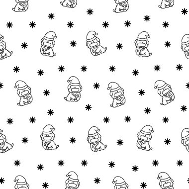 Şirin kawaii köpek oyuncak kanişi. Kusursuz desen. Boyama sayfası. Çizgi film komik yavru köpek karakteri. El çizimi stili. Vektör çizimi. Tasarım süslemeleri.