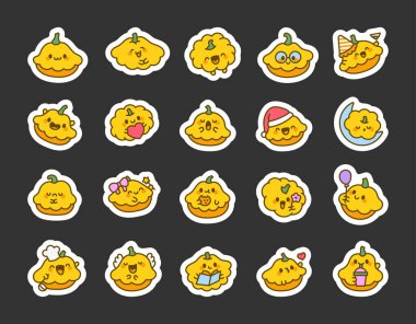 Şirin bir Pastor karakteri. Etiket Yer İmi. Büyüleyici sebze çizgi filmi. Vektör çizimi. Tasarım elementlerinin koleksiyonu.