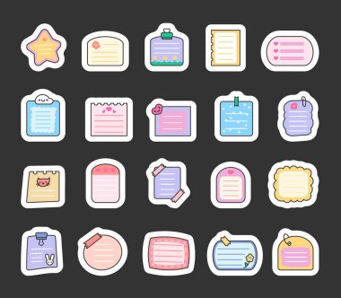 Kağıt üzerinde boş bir not. Etiket Yer İmi. Çarşaftaki hatırlatıcı. El çizimi stili. Vektör çizimi. Tasarım elementlerinin koleksiyonu.