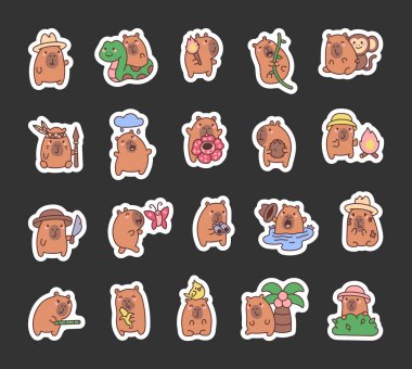 Büyüleyici ifadelerle orman hayatını keşfeden sevimli Capybara karakterleri. Hoş bir kawaii çizim tarzında ilginç maceralar, komik pozlar ve yaratıcı unsurlar.