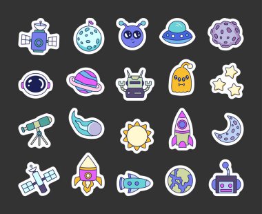 Gizemli bir UFO, sürüklenen bir asteroid, güçlü bir uydu, parıldayan yıldızlar, parlak bir kuyruklu yıldız, fütürist bir robot, Dünya, bir uzay gemisi ve heyecan verici bir macera..