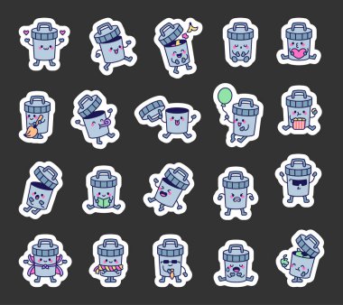 Çöp kutusu, sevimli kawaii karakterlerini çeşitli duygulara, aksesuarlara ve aktivitelere sahip, iç açıcı, eğlenceli ve günlük durumları etkileyici bir çizgi film tarzında sunabilir.