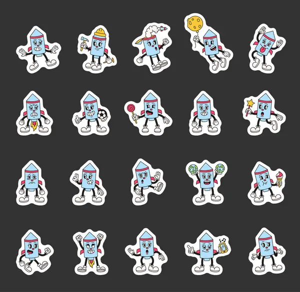 Çizgi filmdeki modası geçmiş roket karakterleri, modası geçmiş komik dışavurumcu stili, duyguları ifade eden jestler, kostümler, objeler ve fantezi unsurları.