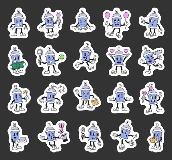 Sprey, duygu yüklü çizgi film karakterleri, nesneleri, aksesuarları, meslekleri, yiyecekleri, modaya uygun geçmişe dönük ana hatları oluşturabilir.