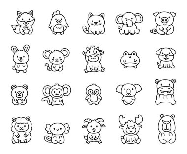 Tilki, tavuk, kedi, fil, domuz, tavşan, fare, inek, kurbağa, köpek, ayı, maymun, penguen, koala, su aygırı, koyun....