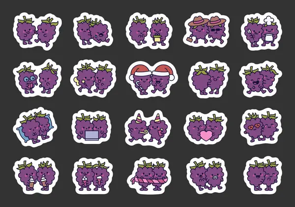 Blackberry karakter setinde mutlu kucaklaşmalar, sevimli hediyeler, şenlikli partiler, lezzetli tatlılar, sıcak kış günleri ve neşeli aşk ve arkadaşlık kutlamaları var.