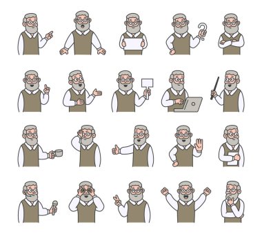 İnsan özelliklerine sahip büyükbaba rehber karakter iletişim, yön, öğretim, düşünme, kutlama ve çeşitli duygusal tepkiler sunar.