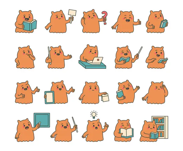 Yaratık özelliklerine sahip canavar kılavuz karakter iletişim, yön, öğretim, düşünme, okuma ve çeşitli duygusal tepkiler sunar illüstrasyon ve yaratıcı tasarım projelerin için