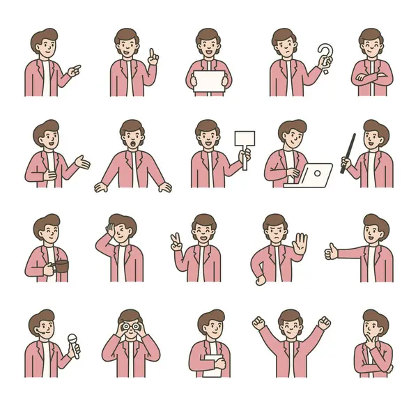 İnsan özelliklerine sahip insan kılavuz karakter iletişim, yön, öğretim, düşünme, kutlama ve çeşitli duygusal tepkiler sunar. Çizimleriniz ve yaratıcı projeleriniz için.