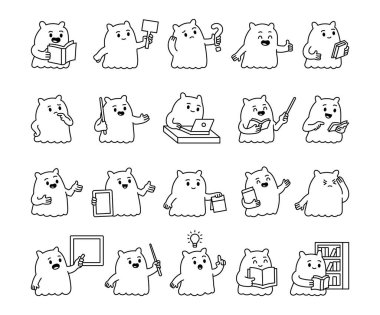 Yaratık özelliklerine sahip canavar kılavuz karakter iletişim, yön, öğretim, düşünme, okuma ve çeşitli duygusal tepkiler sunar illüstrasyon ve yaratıcı tasarım projelerin için