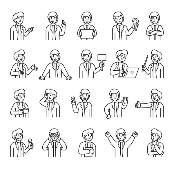 İnsan özelliklerine sahip insan kılavuz karakter iletişim, yön, öğretim, düşünme, kutlama ve çeşitli duygusal tepkiler sunar. Çizimleriniz ve yaratıcı projeleriniz için.