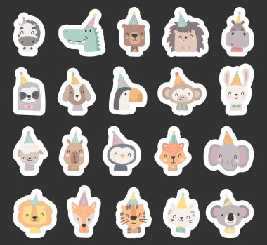 İskandinav tarzında hazırlanmış, komik parti şapkaları ve büyüleyici kutlama resimlerinde kullanılan sevimli hayvanlar ve tasarım projeleriniz için festival süslemeleri olan bir hayvan karakteri.