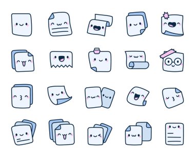 Kağıt yüzlü karakter Kawaii tarzı gülümseme notları mutlu notlar sevimli okul sayfaları ofis günlük mesajlar pozitif hatırlatmalar ve kağıtlar