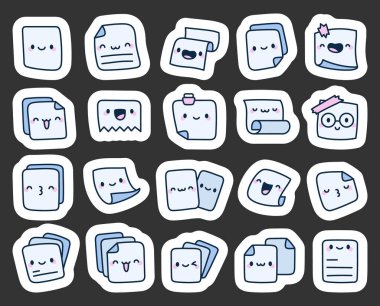 Kağıt yüzlü karakter Kawaii tarzı gülümseme notları mutlu notlar sevimli okul sayfaları ofis günlük mesajlar pozitif hatırlatmalar ve kağıtlar