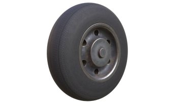 Beyaz arkaplanda izole edilmiş tek bir küçük tekerleğin 3d çizimi
