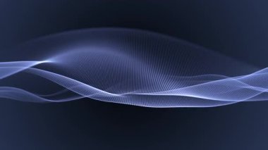 Soyut Dalga Hareketi Renkli Arkaplan. 4K video döngüsü. Teknoloji tanıtımları, bilim kurgu görselleri, hareket grafikleri ve dijital müzik görselleri için ideal.