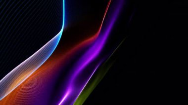 Soyut Dalga Hareketi Renkli Arkaplan. 4K video döngüsü. Teknoloji tanıtımları, bilim kurgu görselleri, hareket grafikleri ve dijital müzik görselleri için ideal.