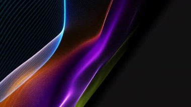 Soyut Dalga Hareketi Renkli Arkaplan. 4K video döngüsü. Teknoloji tanıtımları, bilim kurgu görselleri, hareket grafikleri ve dijital müzik görselleri için ideal.