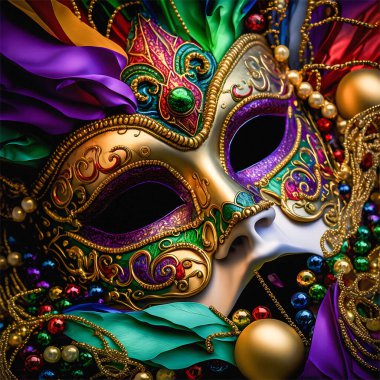 Mardi gras ornate glamour mask clipart