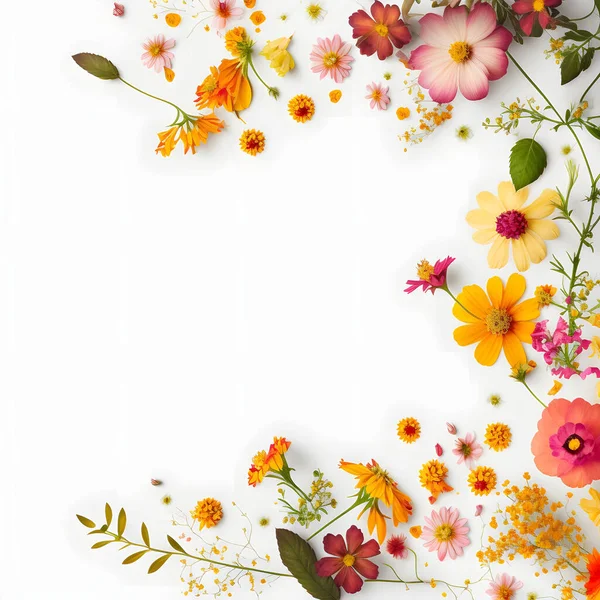 Top View Floral Background Photo Plenty Copy Space Perfect Website — Stock Photo, Image