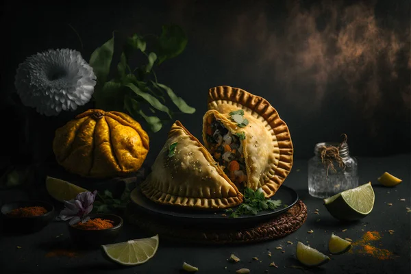 Indulge Rich Flavors Latin America Our Empanadas Food Photography Collection — Zdjęcie stockowe