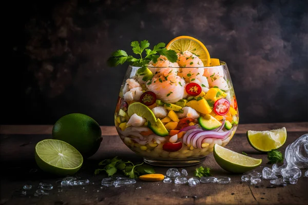 Koleksi Fotografi Makanan Ceviche Gambar Berkualitas Tinggi Menampilkan Hidangan Tradisional — Stok Foto