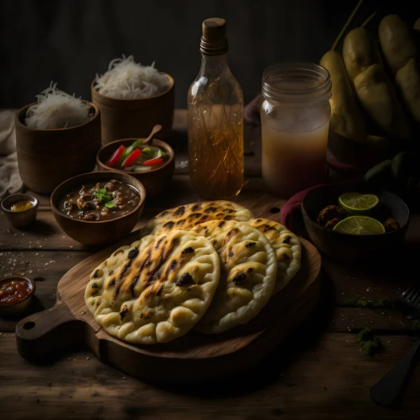 Deliciosos Sabores América Latina Con Nuestra Colección Fotografías Gastronómicas Pupusas —  Fotos de Stock