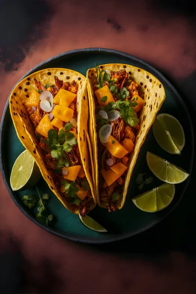 Tacos Pastor Foods Photography Колекція Високоякісних Зображень Які Приносять Смачні — стокове фото