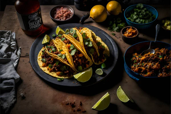 Tacos Pastor Food Photography Collection Features High Quality Images Bring — Stock Fotó