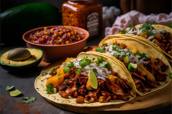 Tacos Pastor Food Photography Collection Features High Quality Images Bring — Stock Fotó
