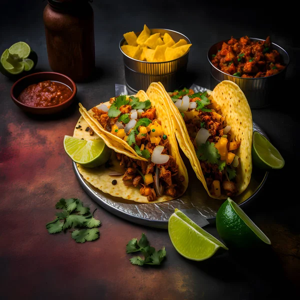 Tacos Pastor Food Photography Collection Features High Quality Images Bring — Fotografia de Stock